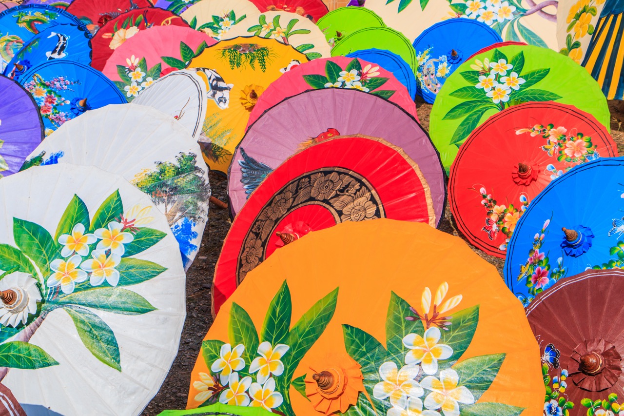 Paper umbrella handmade umbrella Chiang Mai Thailand